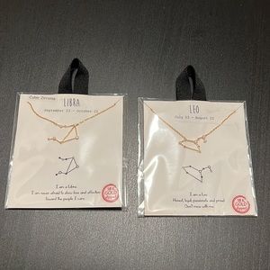 NWT Leo & Libra horoscope 18k dipped necklaces